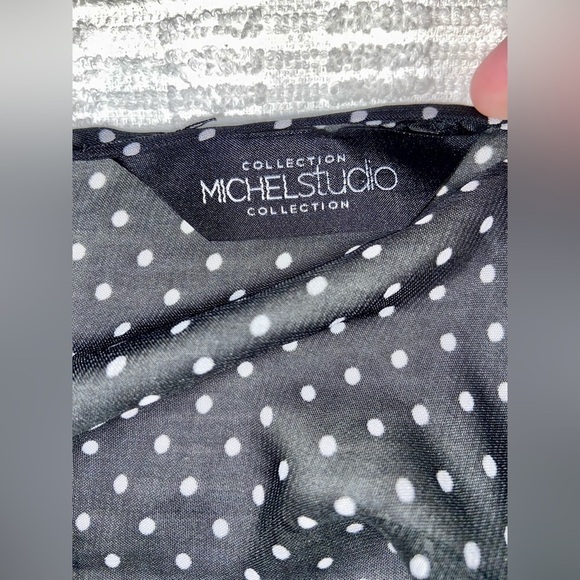 Women’s Collection Michel Studio black & white sheer sleeveless cardigan size 24 - Picture 2 of 6